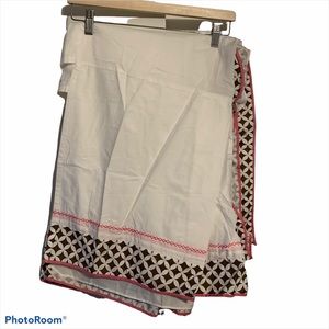 Pottery Barn Kids Embroidered crib skirt cotton toddler bed nursery baby ruffle